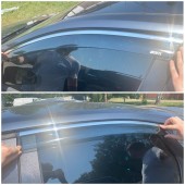 Дефлектор вікна для Ford Focus II 2004-2011 Sedan/HB з нерж. хром полоскою Дефлектор вікна для Ford Focus II 2004-2011 Sedan/HB з нерж. хром полоскою